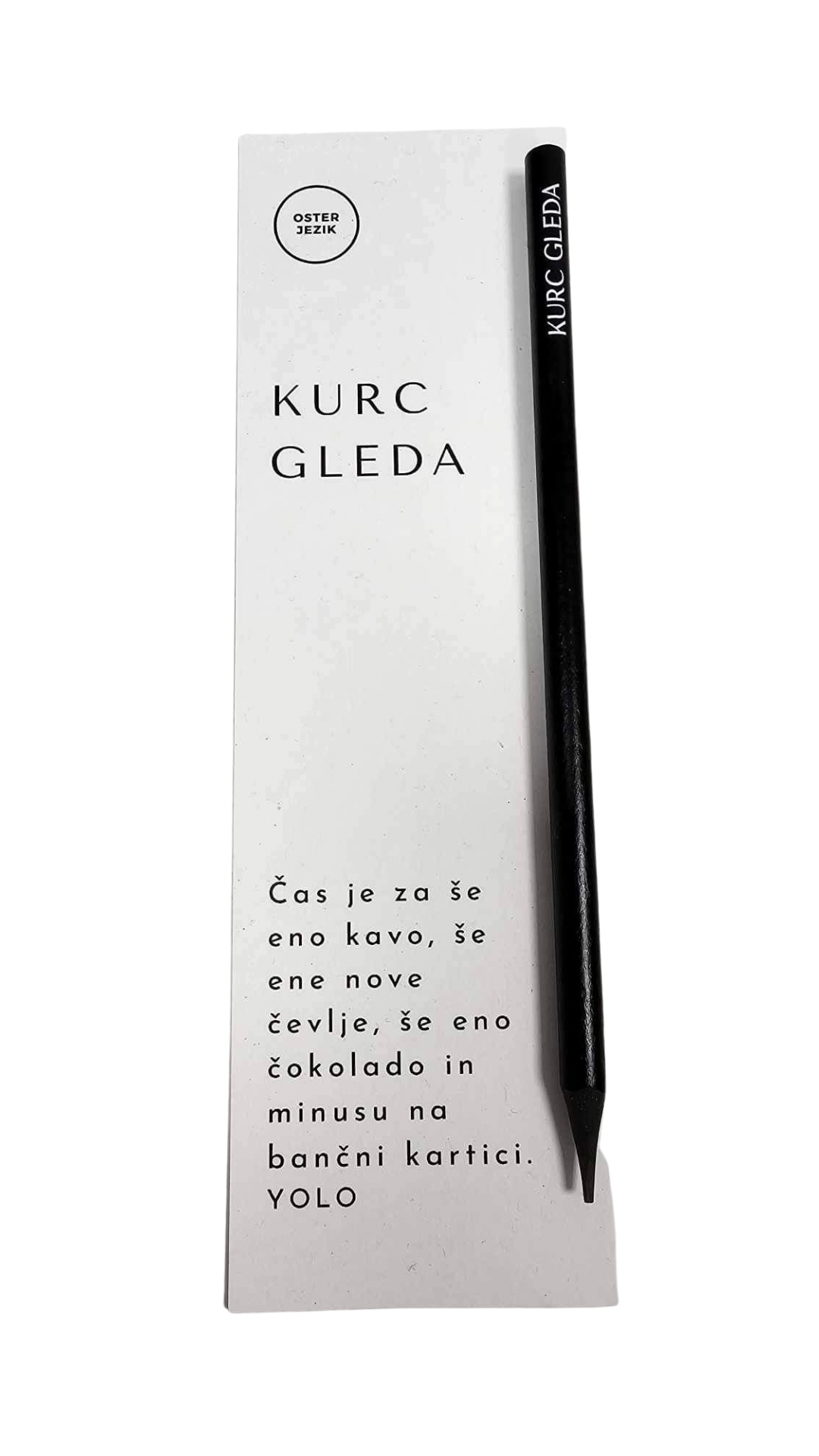 Svinčnik s knjižnim kazalom "Kurc gleda"