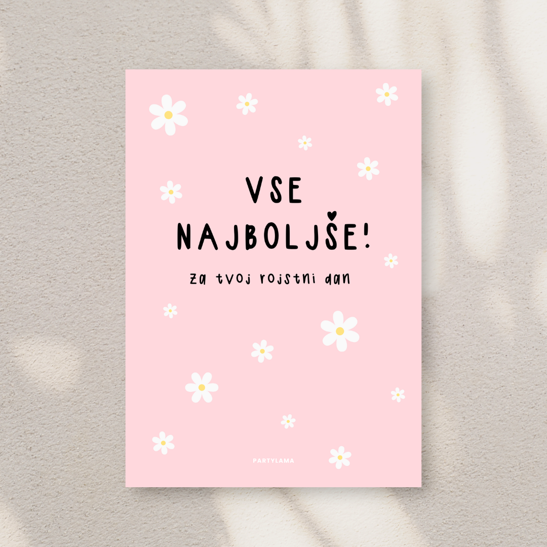 Kartica - Vse najboljše, marjetice