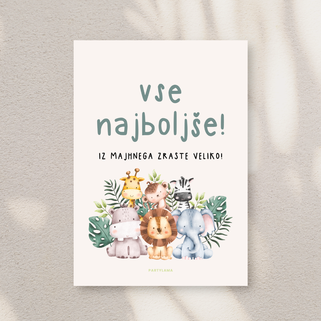 Kartica - Vse najboljše, živalice
