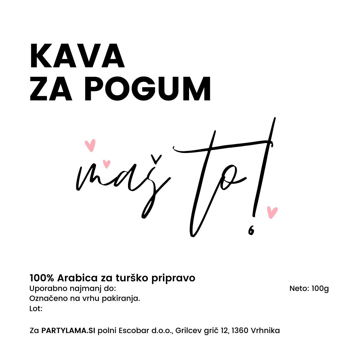 Kava za pogum - Maš to! roza srčki