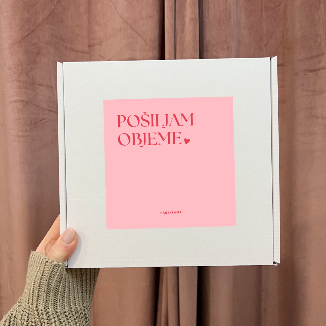 Darilno pakiranje - Pošiljam objeme pink