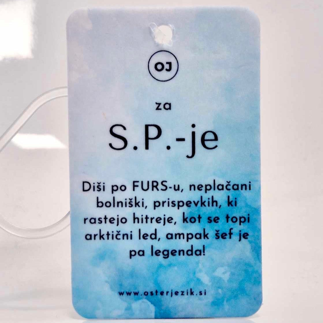 Dišeča obešanka "ZA S.P.-je" (tropski vonj)