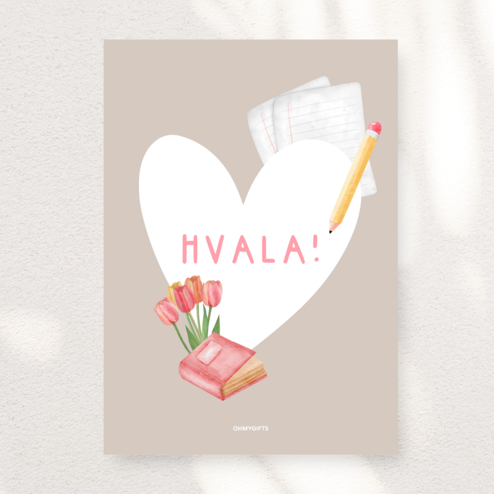 Kartica - Hvala učiteljica