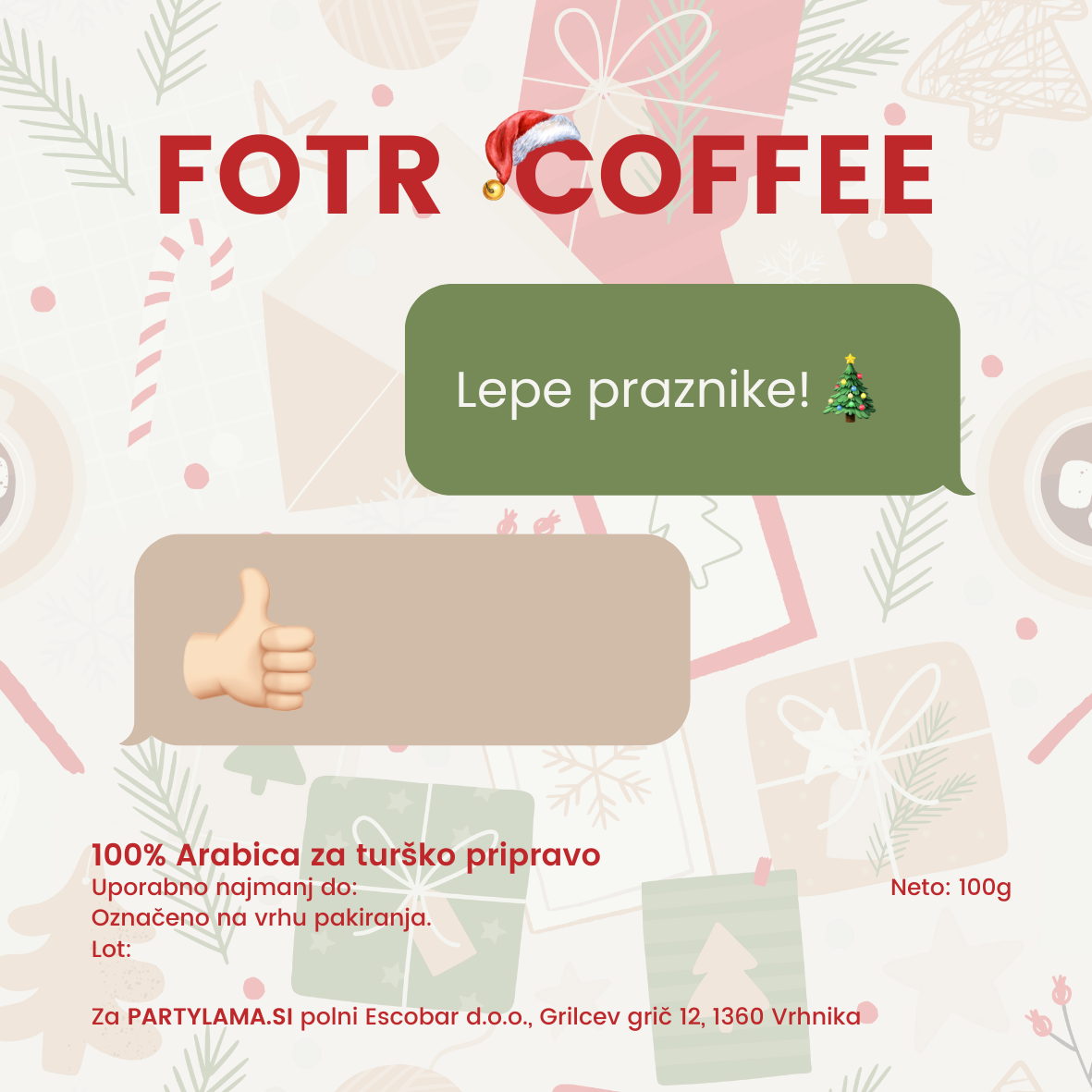 Darilni paket - Fotr coffee, prazničen