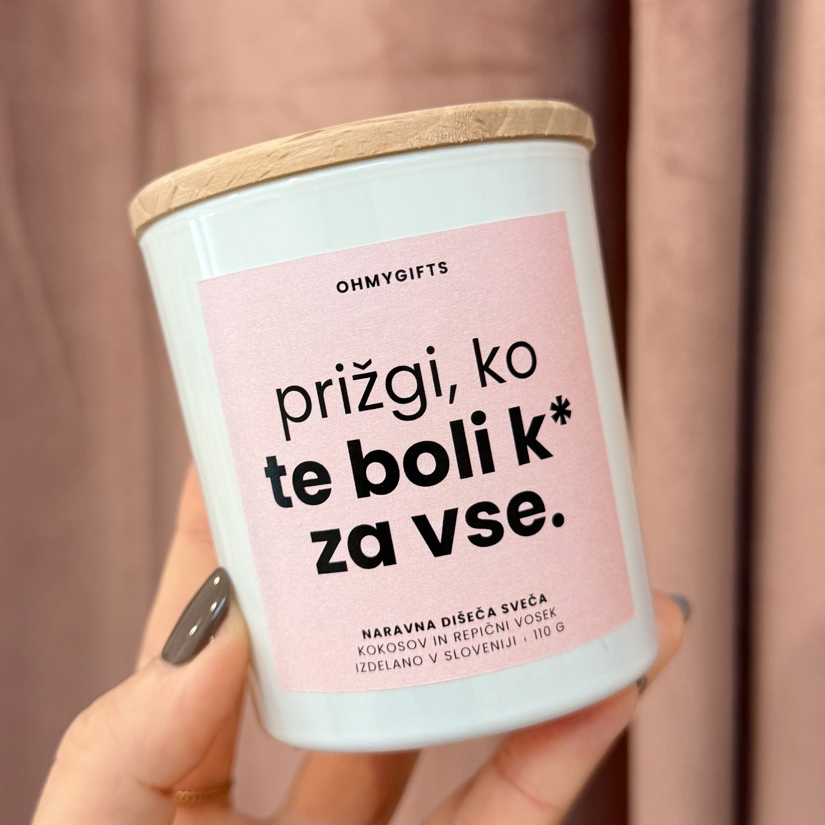 Dišeča sveča - Boli te k* roza