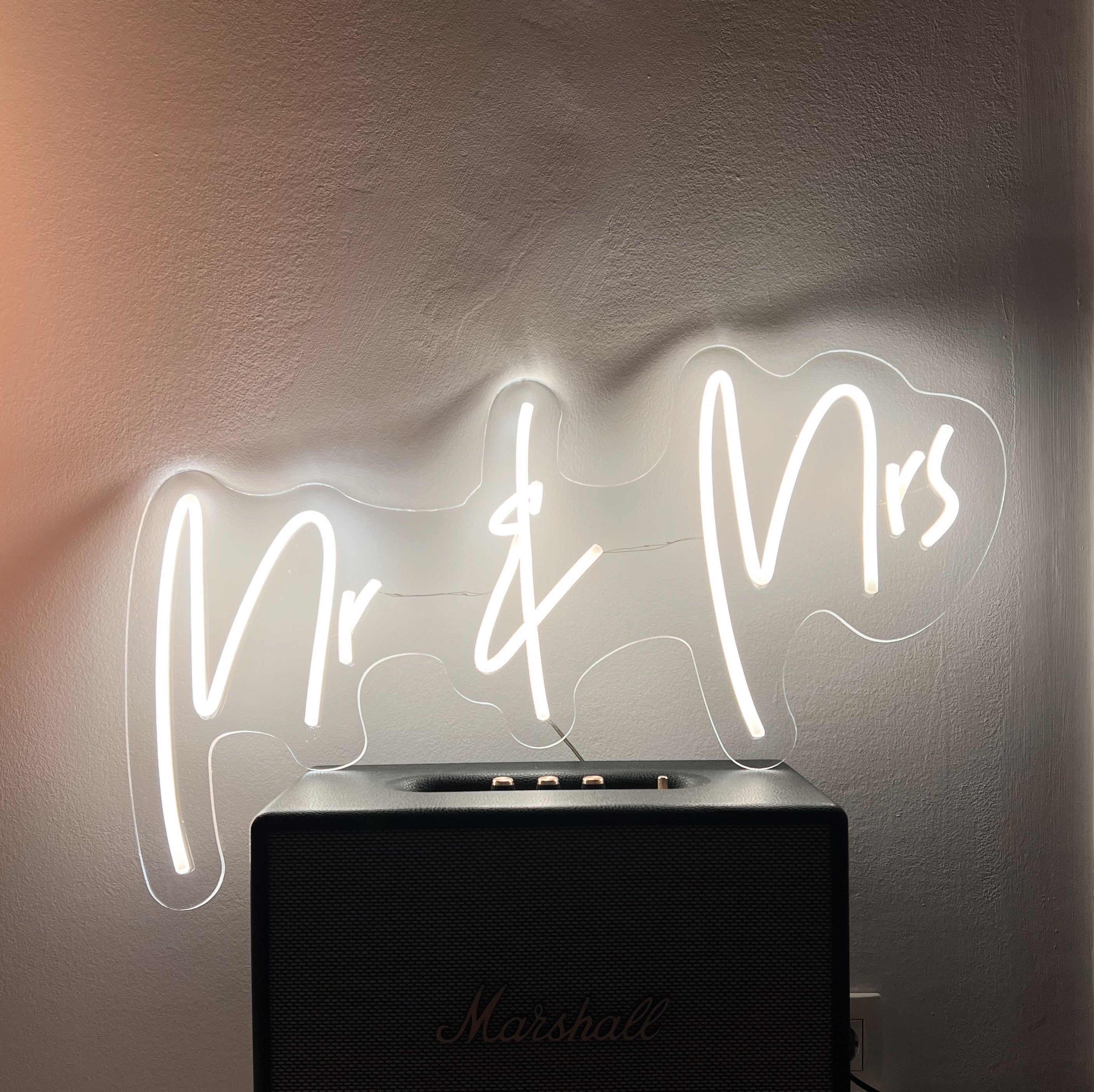 Neon napis za izposojo - Mr & Mrs