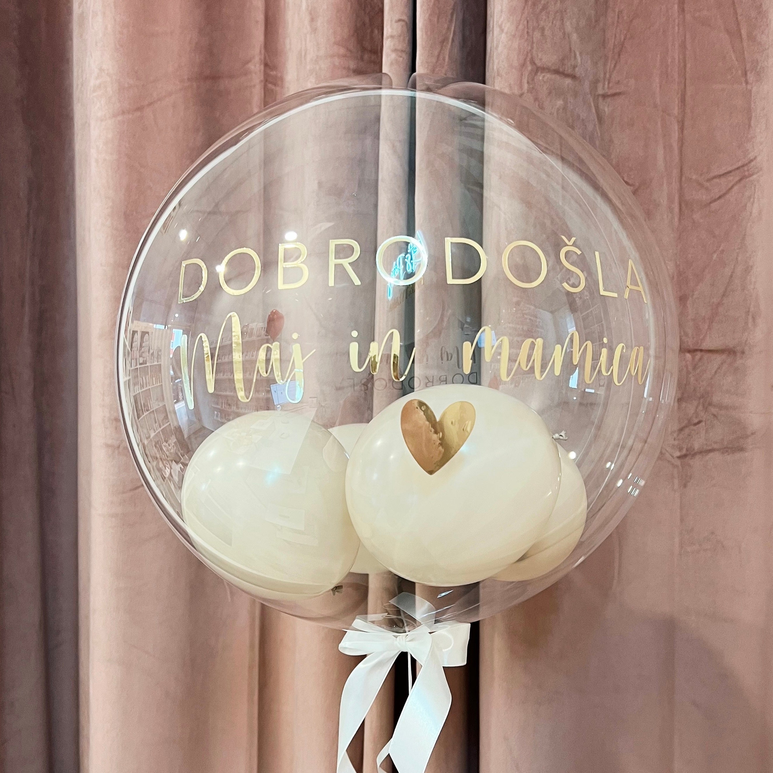 Helij Bubble Balon - Napis po naročilu