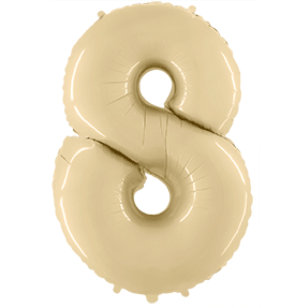 Balon številka - 8, Satin Cream (bež), 102 cm