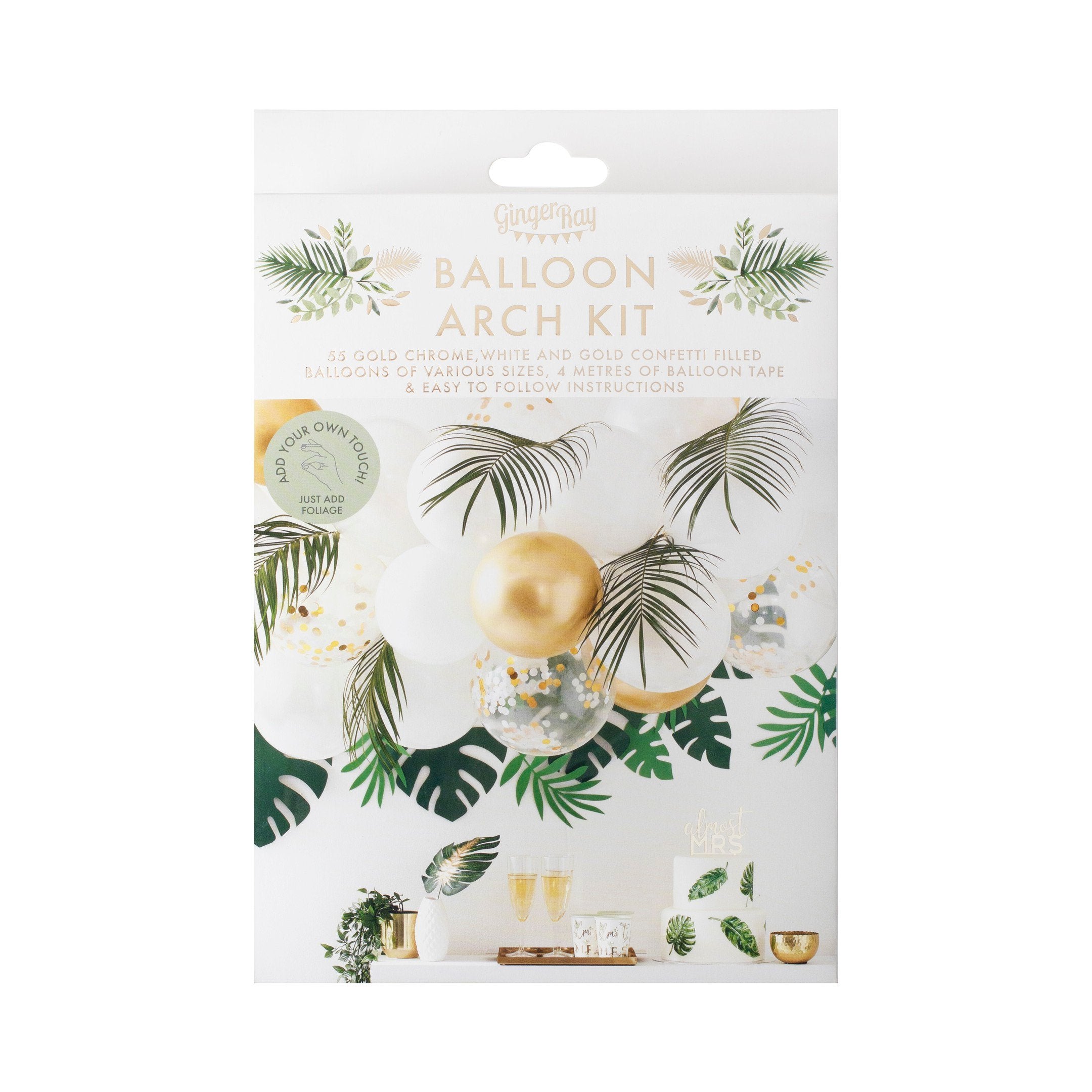 Lok iz balonov Ginger Ray - Gold Chrome
