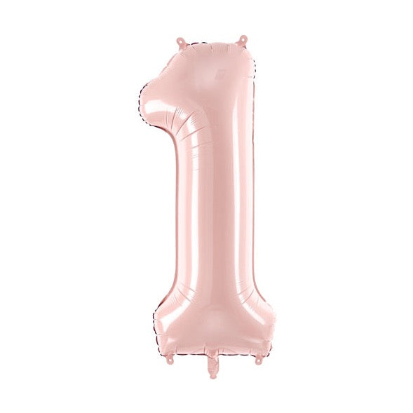 Balon folija številka svetlo roza / puder roza