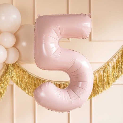 Balon folija številka svetlo roza / puder roza