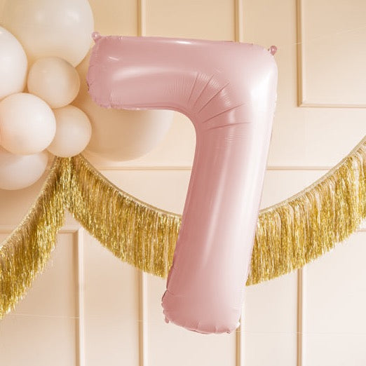 Balon folija številka svetlo roza / puder roza