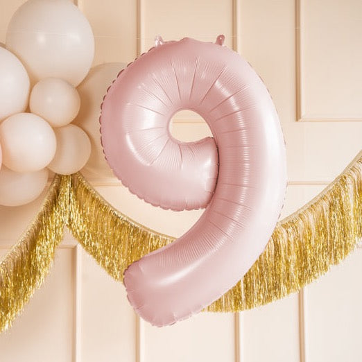 Balon folija številka svetlo roza / puder roza