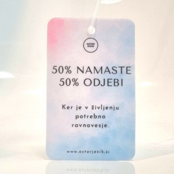 Dišeča obešanka "50% NAMASTE 50% ODJEBI" (pomaranča)