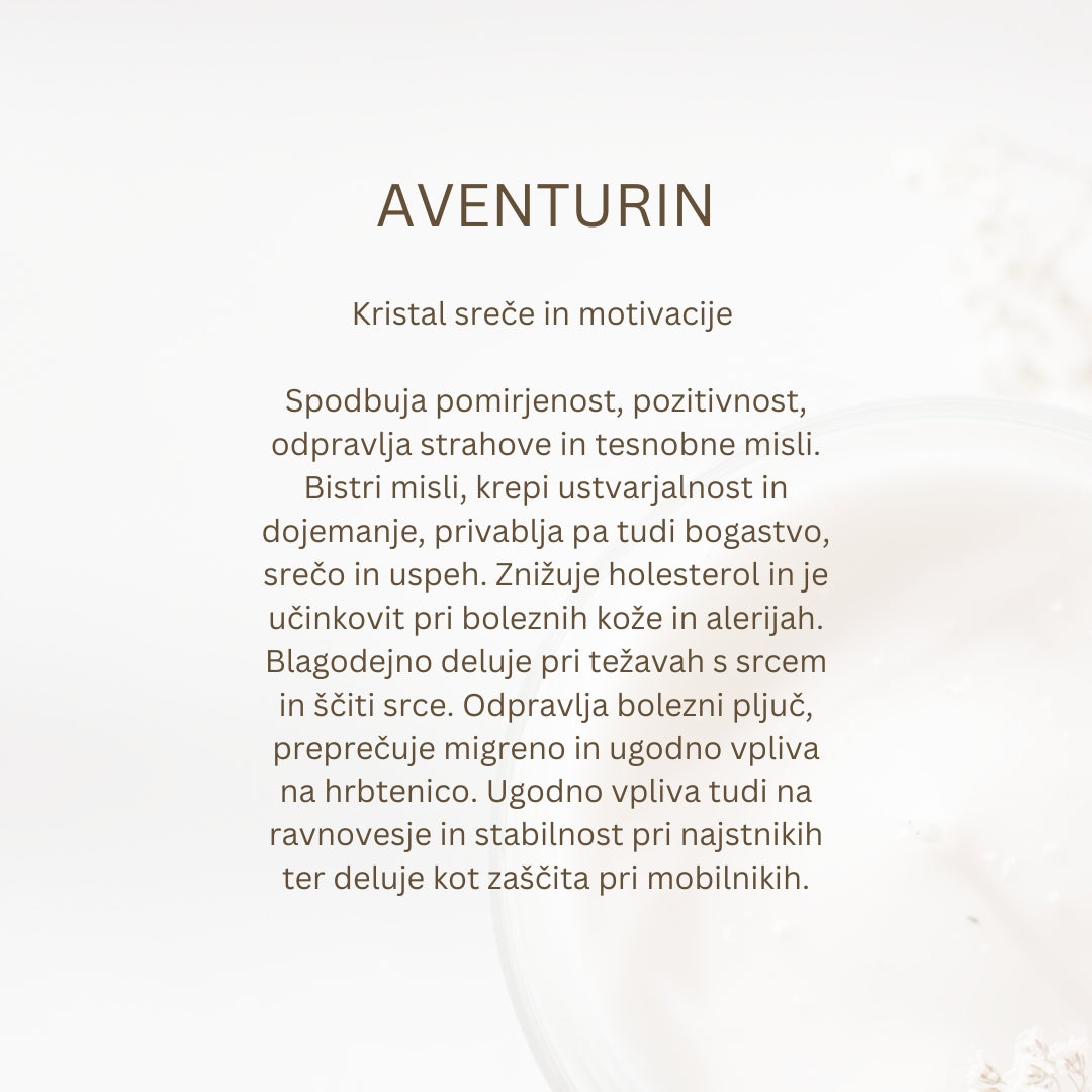 Verižica - Aventurin, 18k pozlata