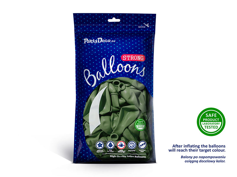 Strong Baloni - Pastel Rosemary Green 30 cm, 100 kos