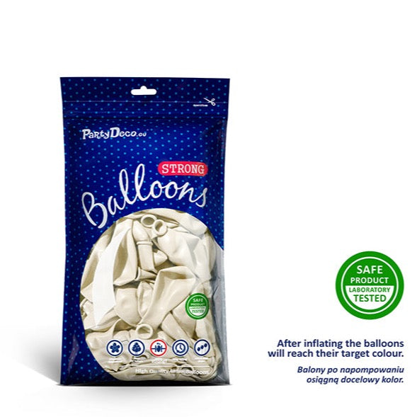 Baloni Mini - Metallic Pure White, 100 kos