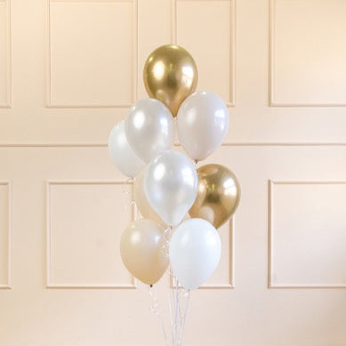 Paket balonov - White & gold, 10 kos