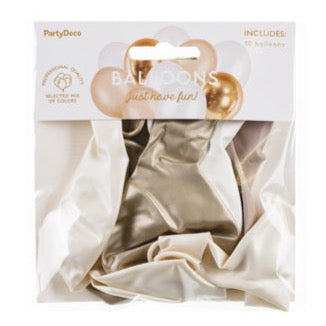 Paket balonov - White & gold, 10 kos