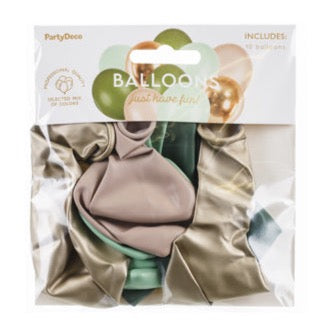 Paket balonov - Olive & gold, 10 kos