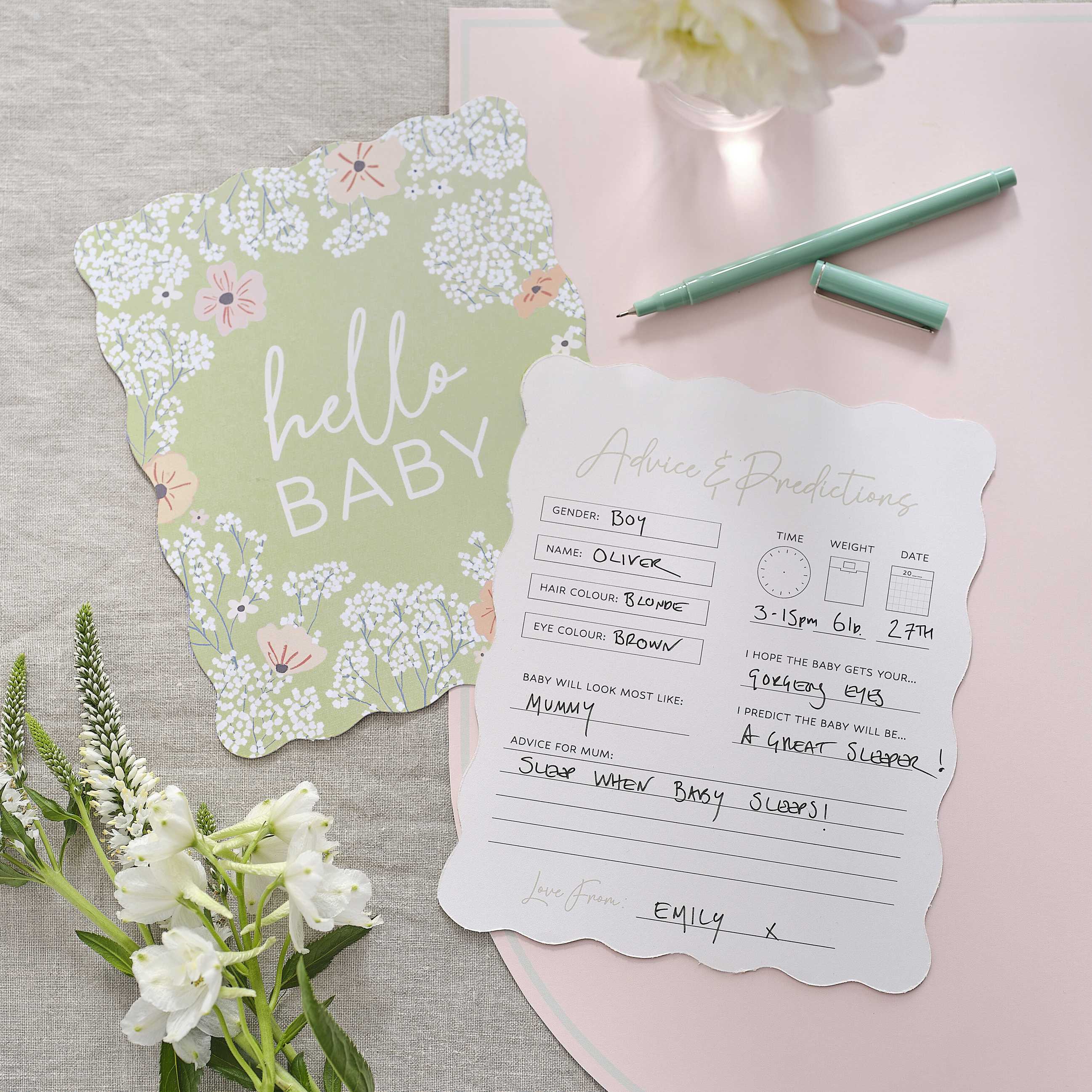 Baby shower kartice - Igra ugibanja