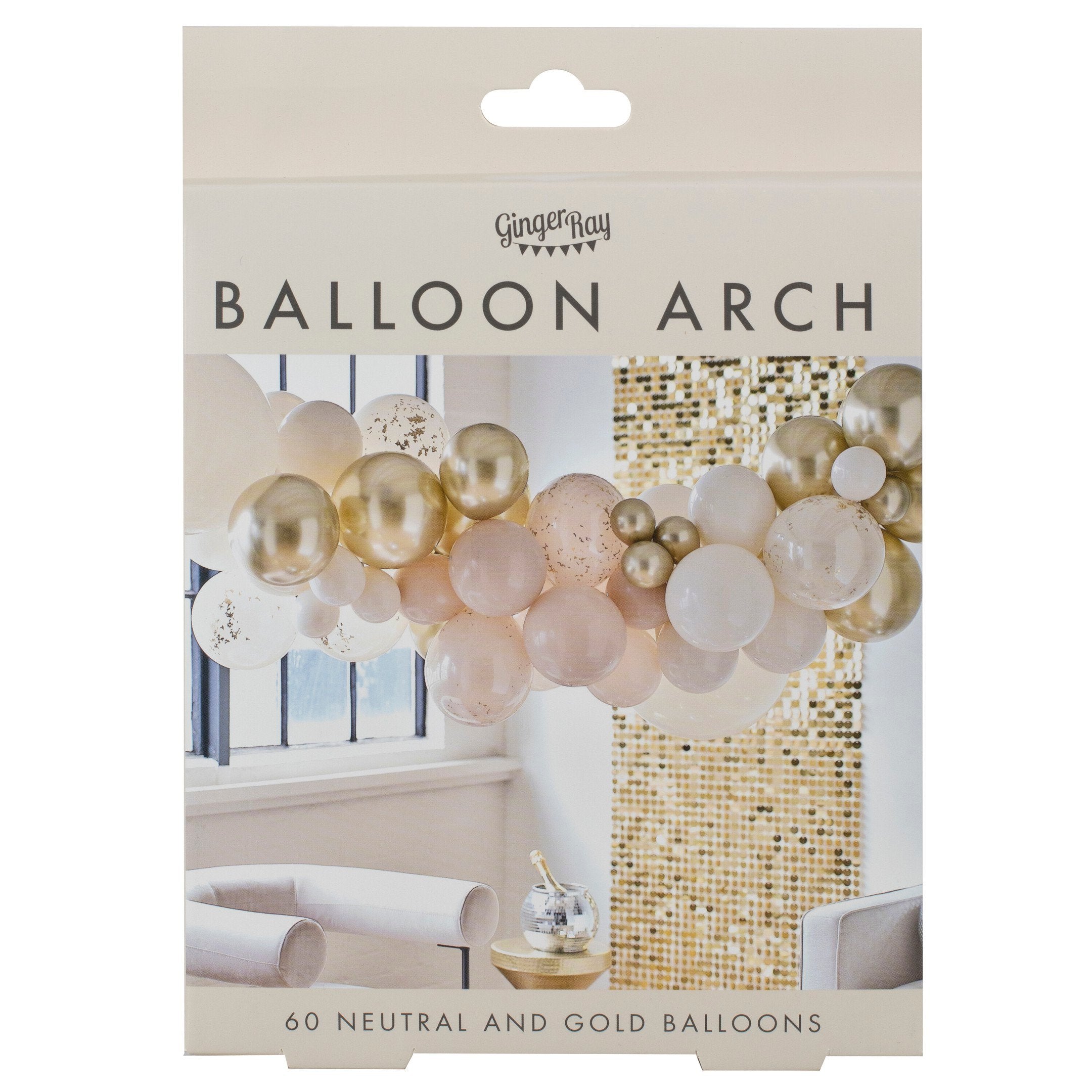 Lok iz balonov Ginger Ray - Gold & Neutral