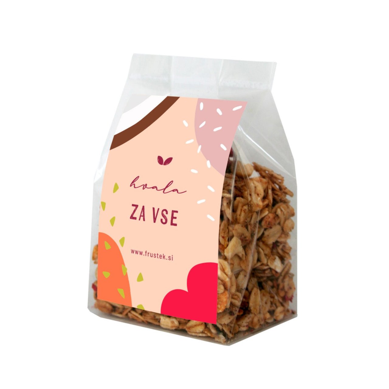 Mini granola z napisom Hvala za vse