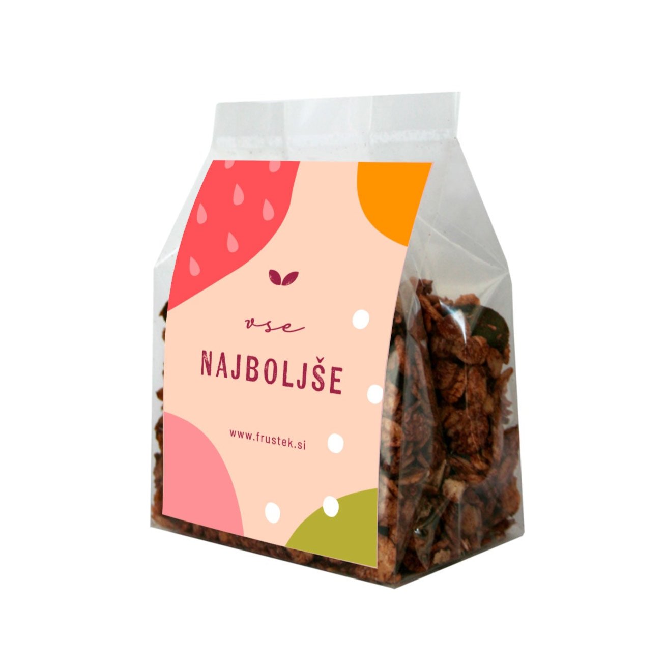 Mini granola z napisom Vse najboljše