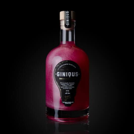 Ginious gin z roza bleščicami 0,2l