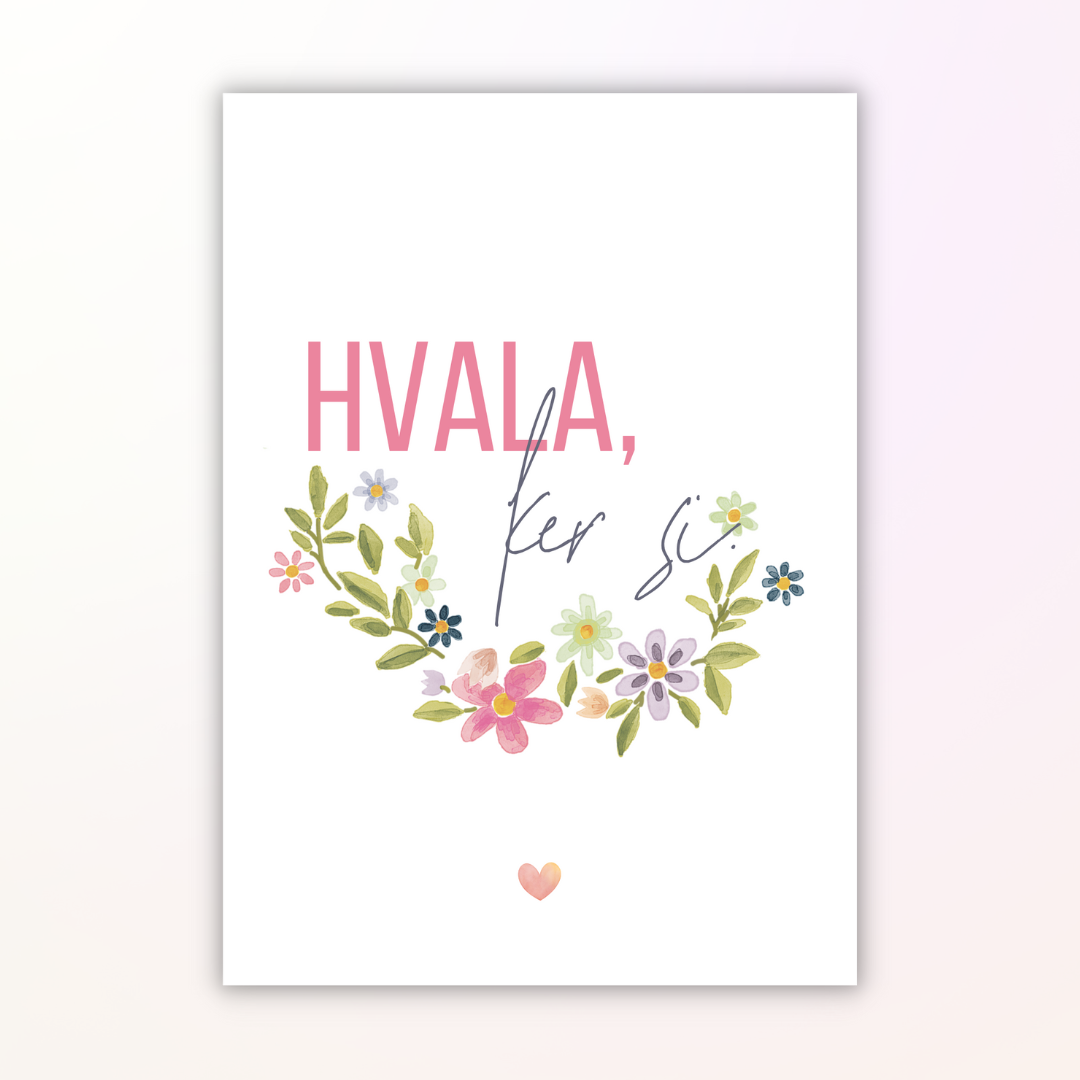 Kartica - Hvala, ker si floral