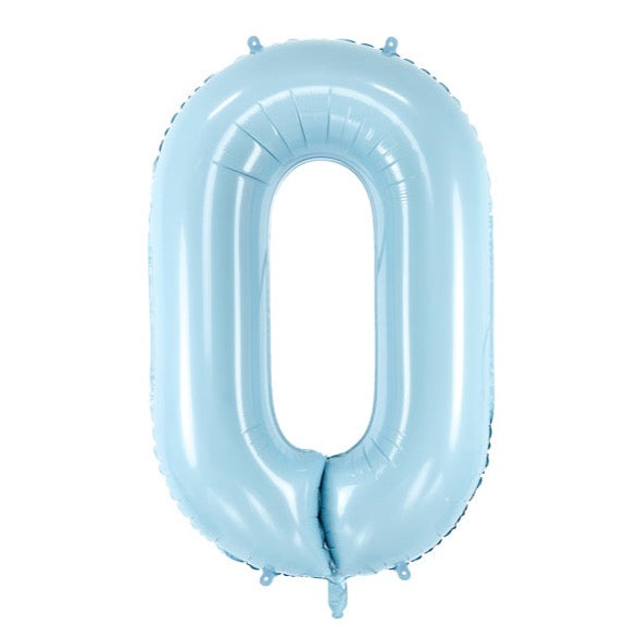 Folija balon številka, pastelno moder