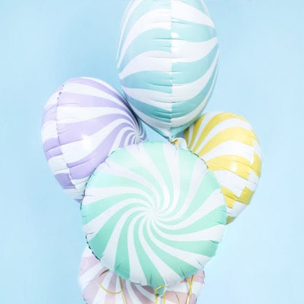 Helij baloni v obliki bonbonov, pastelni