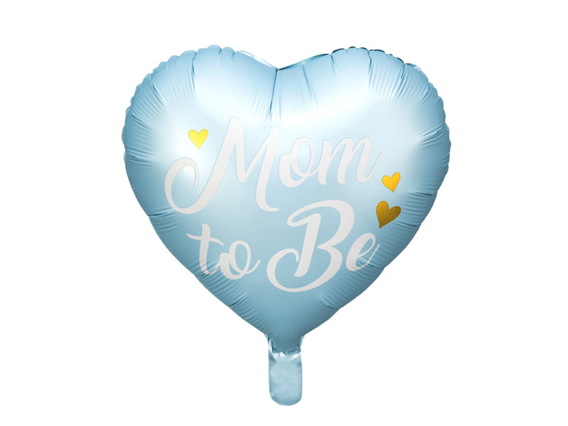 Balon folija - Mom to be srček moder 45 cm