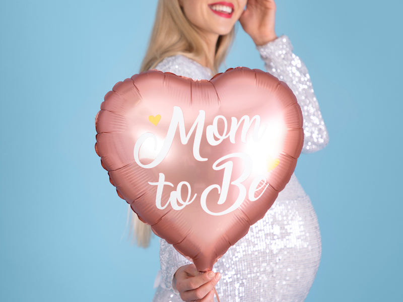 Balon folija - Mom to be srček rosé 45 cm