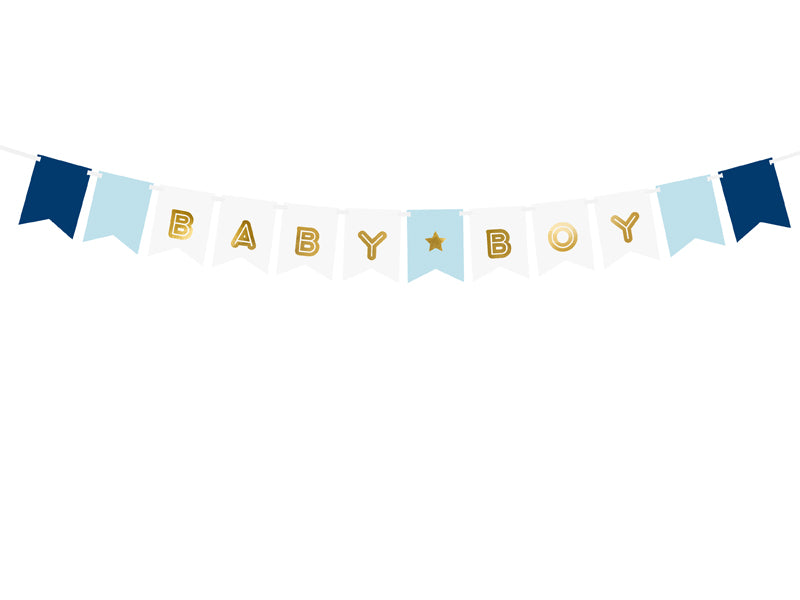 Banner, viseč napis, Baby boy, Dekoracija za rojstni dan, dekliščino in ostale posebne priližnosti