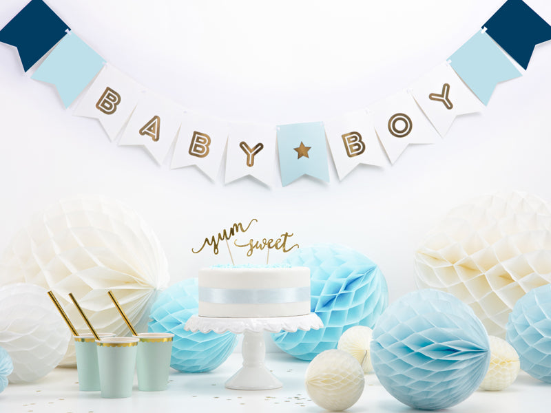 Banner, viseč napis, Baby boy, Dekoracija za rojstni dan, dekliščino in ostale posebne priližnosti
