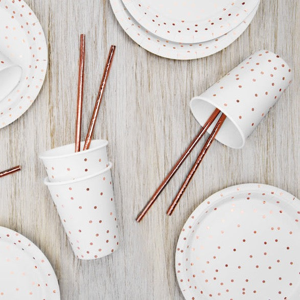 Papirnati kozarci - Rose gold dots