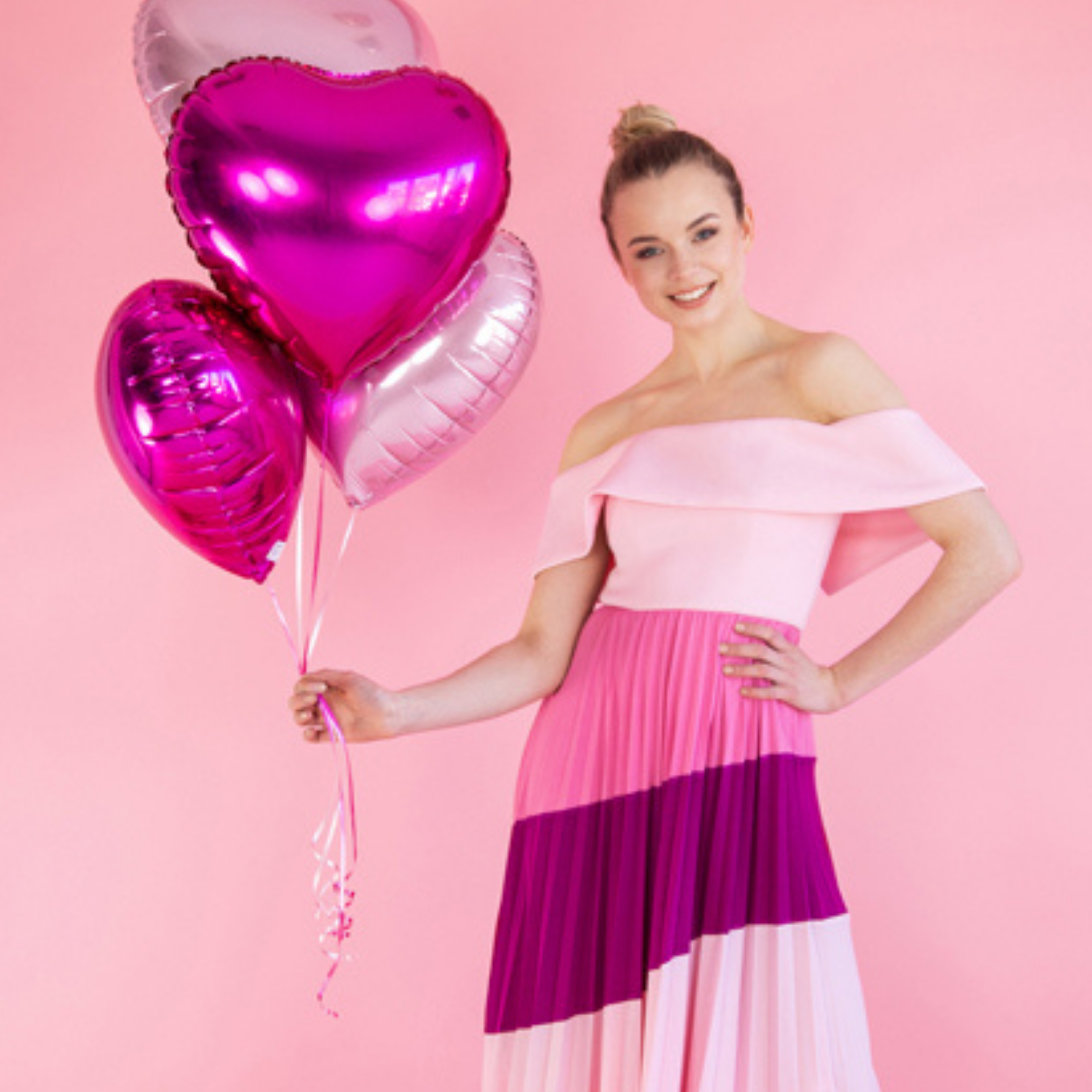 Balon folija - Srček, magenta pink 45 cm