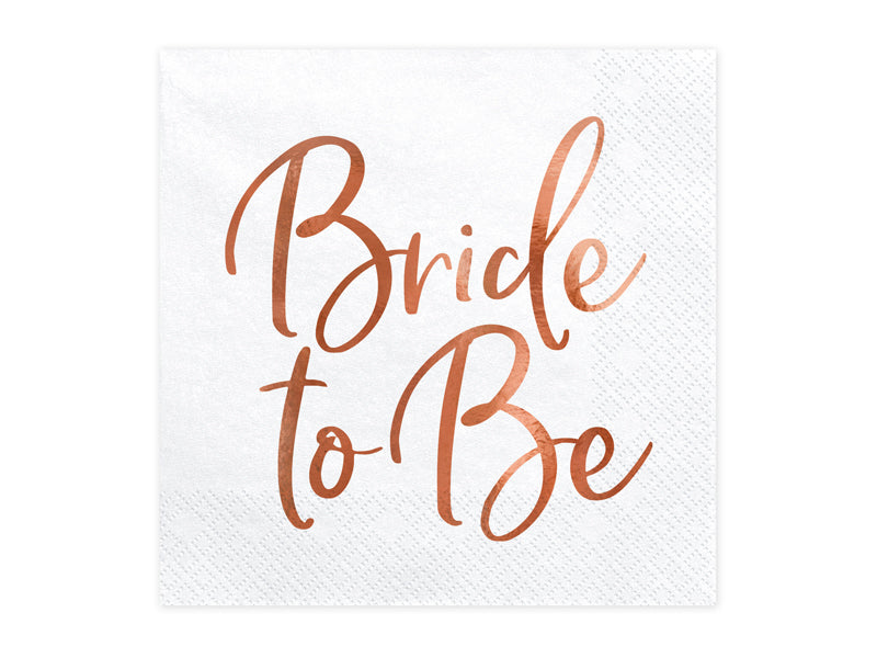 Serviete Bride to be, papirnate serviete za dekliščino, rose gold