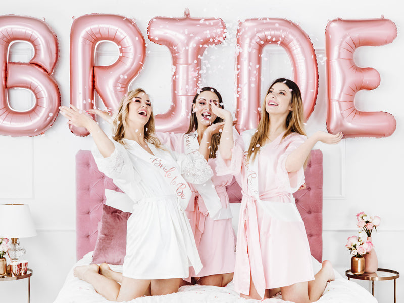 Lenta Bride to be,bela lenta, rose gold napis, popolen dodatek za dekliščino, Lenta Bride to be, Dekliščina