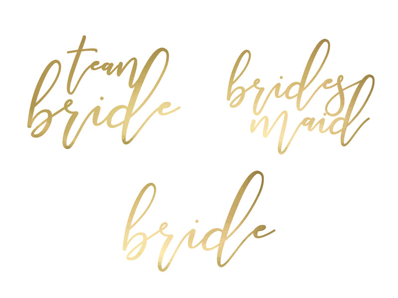 Tatuji za dekliščino - Team Bride, zlati