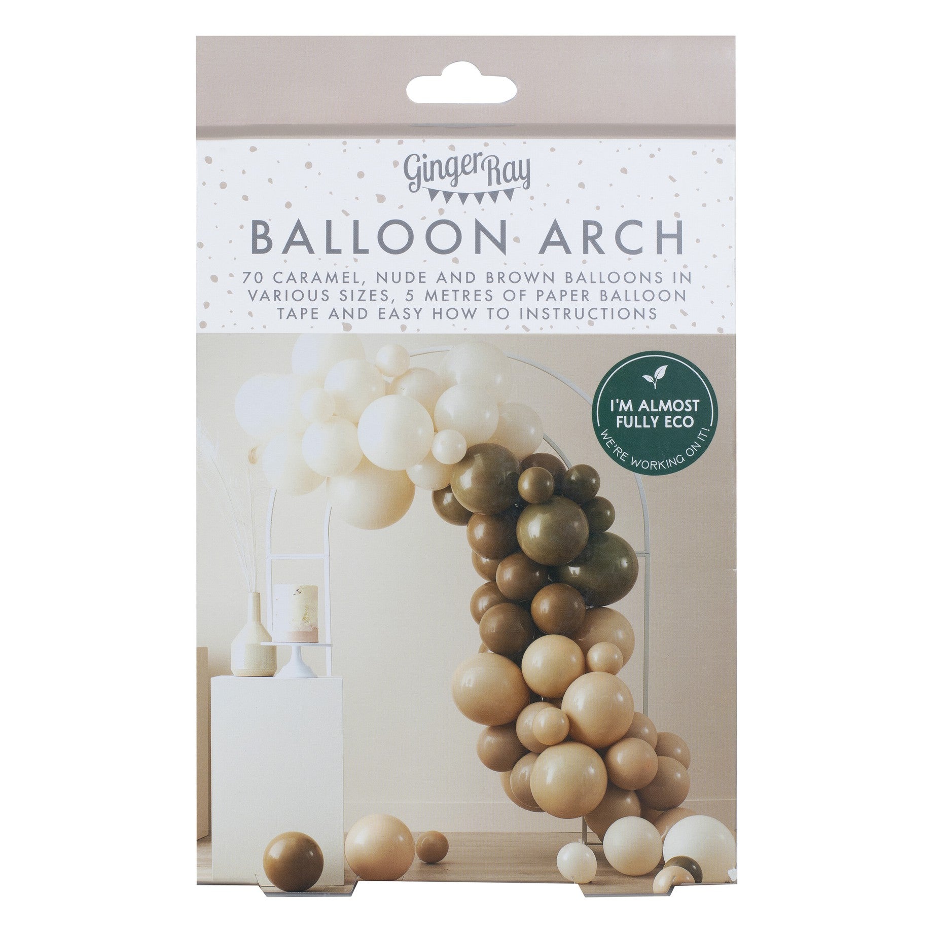 Lok iz balonov Ginger Ray - Nude & Brown
