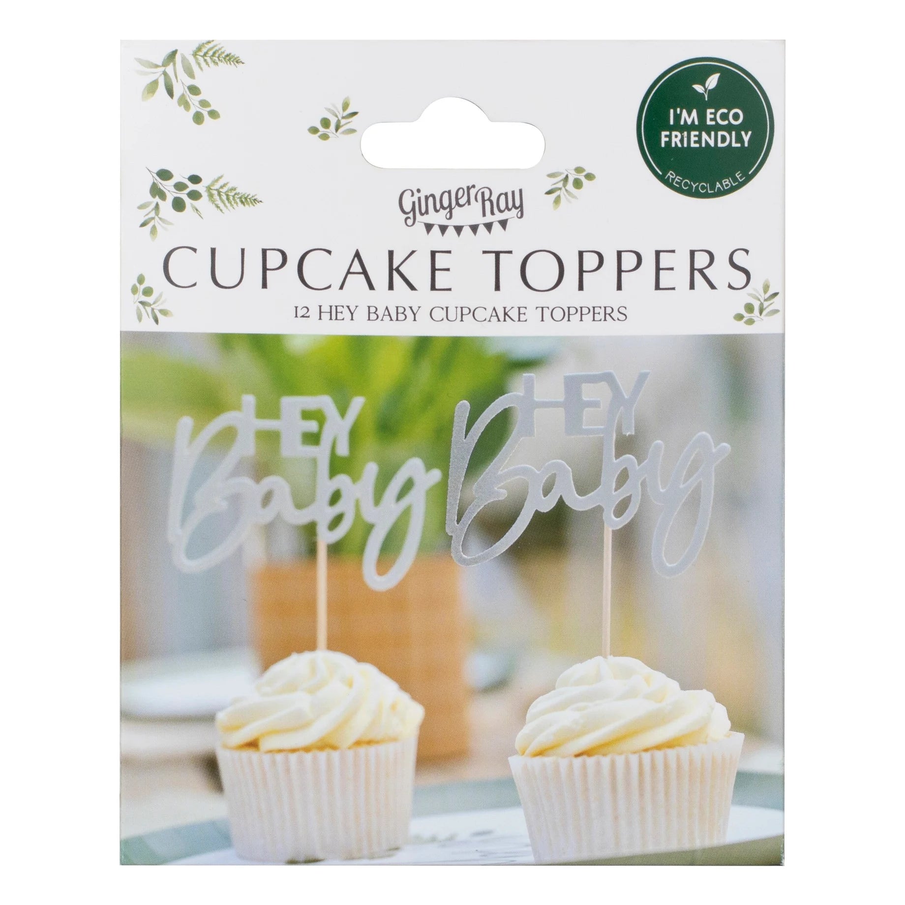 Cupcake toppers Ginger Ray - Hey Baby, 12 kos
