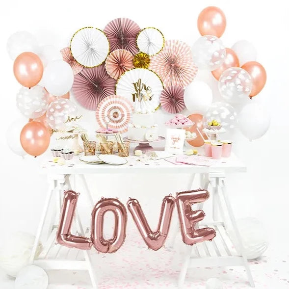 Balon folija napis - LOVE, rose gold