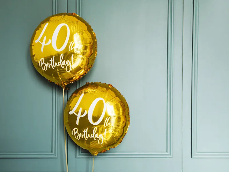 Balon folija - 40th birthday, zlat
