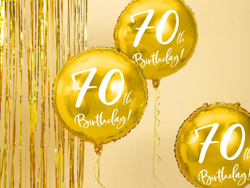 Balon folija - 70th birthday, zlat