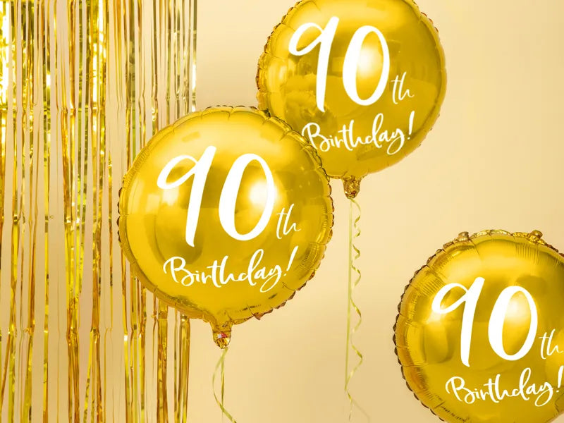 Balon folija - 90th birthday, zlat