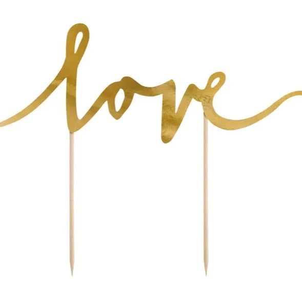 Cake topper - Love, zlat