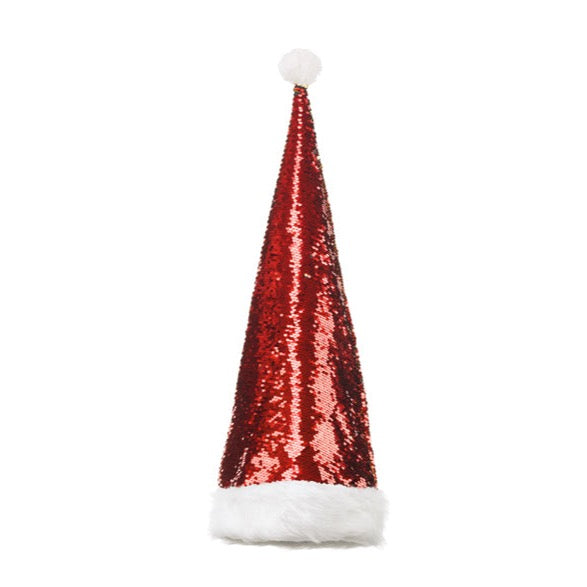 božičkova kapa z bleščicami