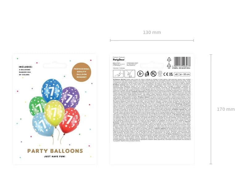 Metallic Baloni - 7 let, 6 kos